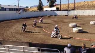 preview picture of video 'Ukiah Flat Track Motorcycle Racing - Vet Mini Main Event Part 2 - 8/11/2013'