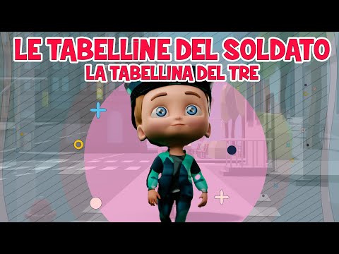 Tabellina del 3 - Le tabelline del soldato - baby dance - canzoni per bambini - musica per bimbi