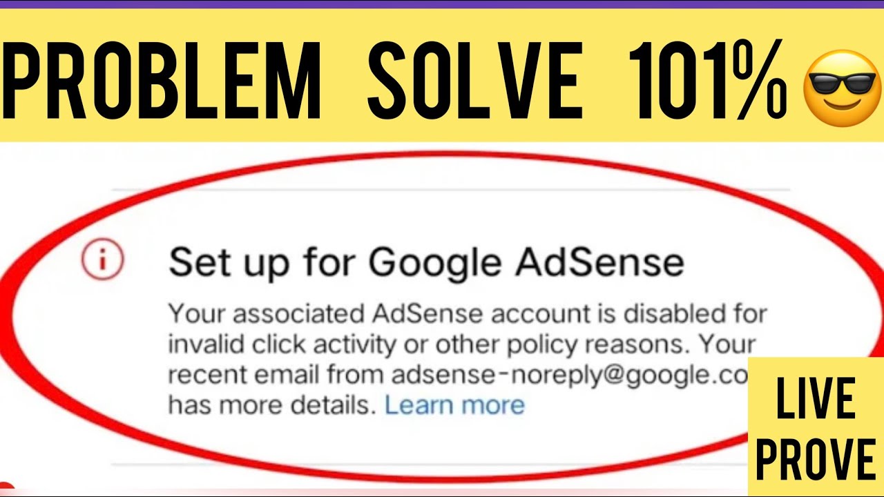 Set up google adsense error || invalid click activity adsense account disabled || adsense suspended