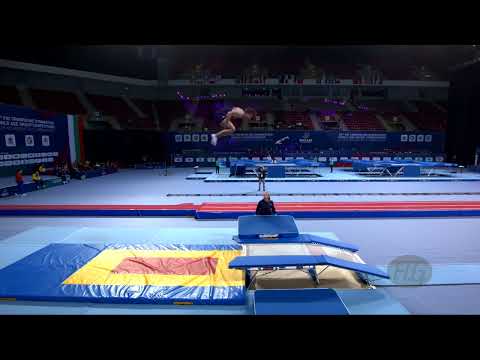 HUNTER Merrill (USA) M - 2022 Trampoline Worlds, Sofia (BUL) - Q Double Mini Exercise 2