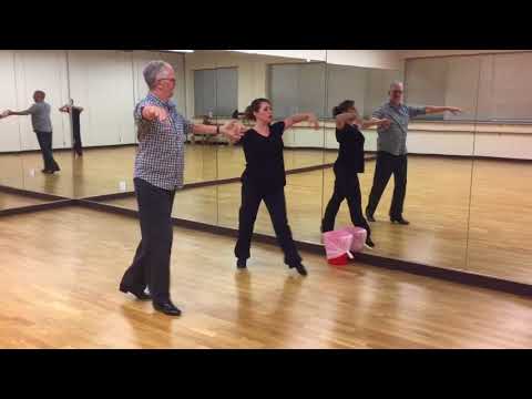 Silver American Foxtrot - check to grapevine, same foot lunge to weave