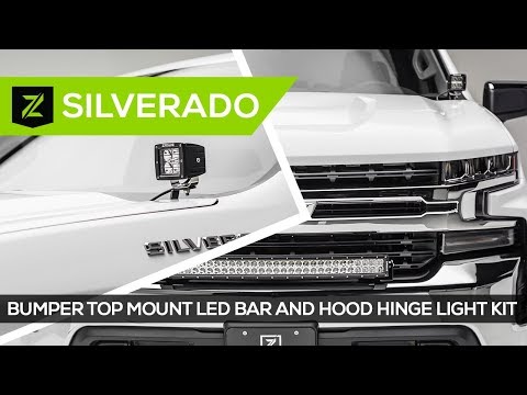 2019-2021 Chevrolet Silverado 1500 Hood Hinge and Front Bumper LED Light Mounts