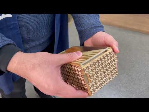 Japanese Puzzle Box 5sun 10steps Fuji and Tsubaki
