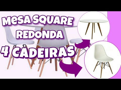 CONJUNTO MESA SQUARE REDONDA COM 4 CADEIRAS EIFFEL BRANCO / Karol Nunes