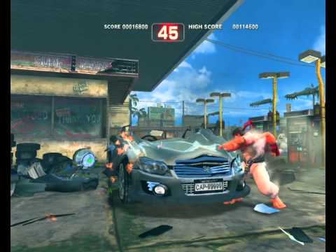 Super Street Fighter 4 Bonus Stage Ryu vs Car