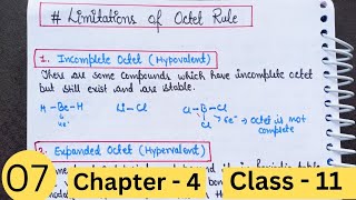 Limitations of Octet Rule | Class 11 Chapter 4