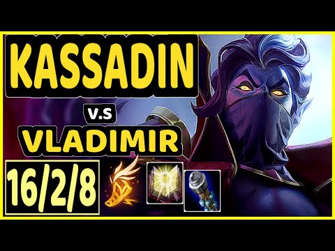VOYBOY (KASSADIN) vs VLADIMIR - PENTAKILL 16/2/8 KDA MID GAMEPLAY - NA Ranked GRANDMASTER