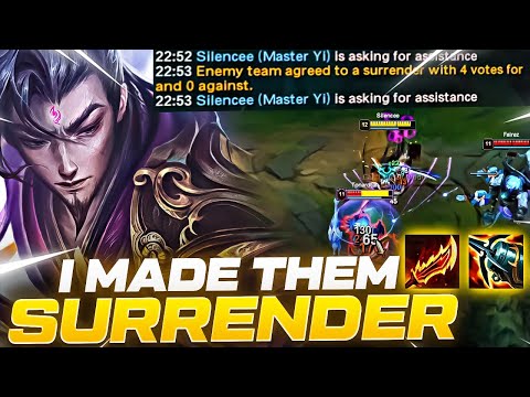 How To Make Enemies SURRENDER with MASTER YI TOPLANE? *PENTAKILL* | Silencee