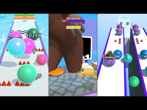 Ball run Infinity vs Tippy Toe vs Ball merge 2048 gameplay walktrough android iOS 🎮🎮🎮