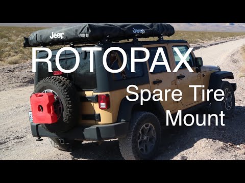 ROTOPAX Jeep Spare Tire Mount - The Simplest Spare Gas / Fuel Can Mount for the Jeep Wrangler JK