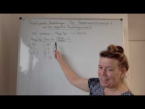 Der Proportionalitätsfaktor k und die allgemeine Zuordnungsvorschrift