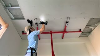 התקנת לוחות גבס בתקרה | מתקן הרמה ללוחות גבס