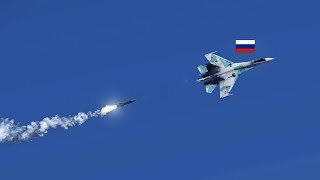 Ukrainian military anti-air missile hits Russian SU-35 fighter jet