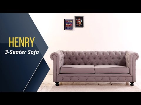 Three seater sofa (fabric, warm grey)
