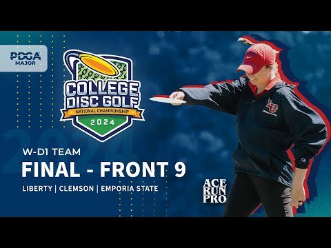 2024 College Disc Golf National Championships | W-DI Team FINAL F9 | Liberty, Clemson, Emporia State