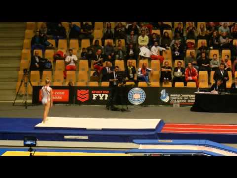 RUS Viktoriia Danilenko 2nd pass Finals 2015 World Champs Womens Tumbling 8th place