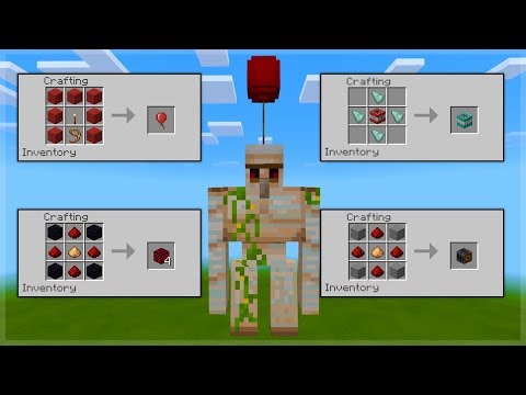 ECKOSOLDIER - How to craft Balloons, Ice Bombs, Glowing Obsidian in Minecraft Bedrock Survival (Addons)