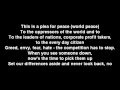 Anti Flag - 911 for Peace Lyrics