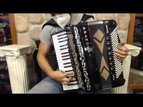 3986 - Like New Black Brandoni 130CL Super Musette Piano Accordion LMMM 37 120 $3999