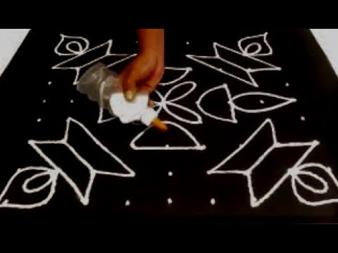9 x 9 dot simple rangoli design by Gauri || panati/ diya easy rangoli for diwali Video