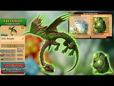 New Spring Flower Hunt Dragon Prize: "Sour Grapple" - Max Level 134 | Dragons: Rise of Berk