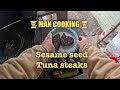 MAN COOKING BLACK SESAME SEED TUNA STEAKS Tunasteaks Healthyeating