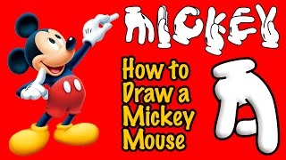 How to draw the Alphabet - 'A' - Mickey Mouse Hands Making the Letters