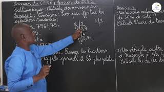 Exercices - CM2 - Mathématiques : Contrôle des ressources ( Correction CFEE 2021) / Suite 1