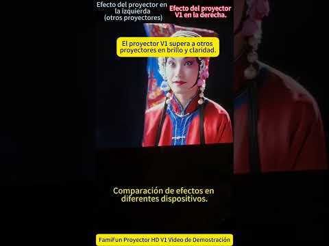 Proyector Android Famifun V1 y función de pantalla compartida, streaming, HULU, Amazon, VIX