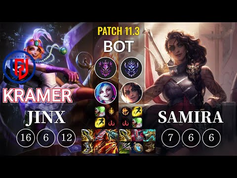 LGD Kramer Jinx vs Samira Bot - KR Patch 11.3