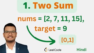YouTube video '1. Two Sum || JavaScript || Leetcode || Hindi'
