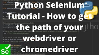 Python Selenium Tutorial - How to get the path of your webdriver or chromedriver