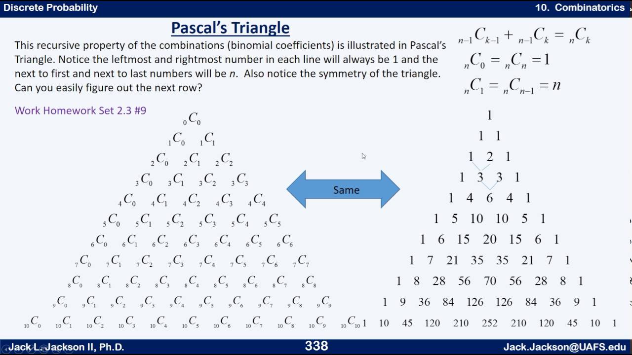 Statistics 2.10.4.2 Pascal's Triangle