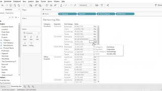 How to Remove Abc Column in Tableau Crosstab