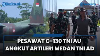 Pertama Kali Pesawat C-130 TNI AU Mengangkut Kendaraan Artileri Medan TNI AD