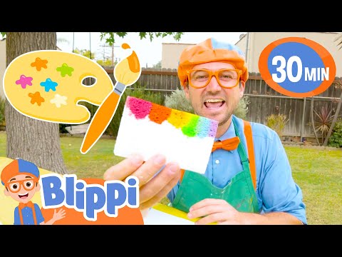 Blippi's Messy Spin Art Masterpiece | BEST OF BLIPPI TOYS | Educational Videos for Kids
