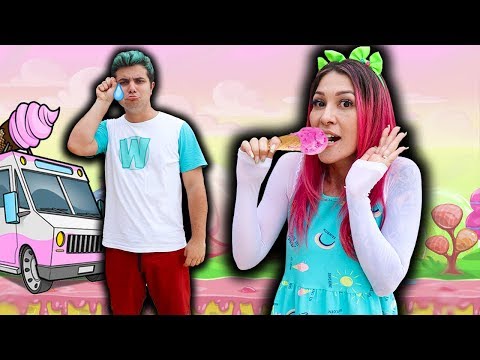 FRANZINHA ENGANA IRMÃO COM A MÁGICA DO SORVETES - Franzinha cheats Brother with ice cream magic