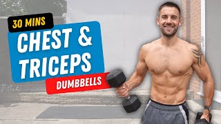MEGA CHEST AND TRICEPS Dumbbell Workout to Build Lean Muscle 💪 in Just 30 minutes