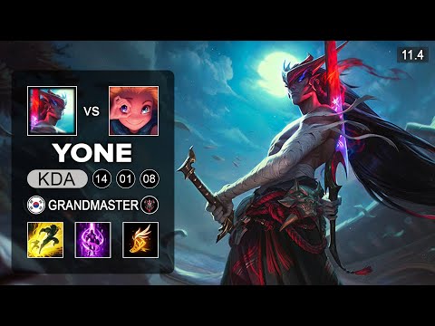 Yone Mid vs Zoe - KR Grandmaster Patch 11.4
