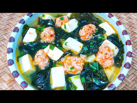 Canh rong biển tôm