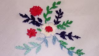 How to make flower with thread embroidery design basic method