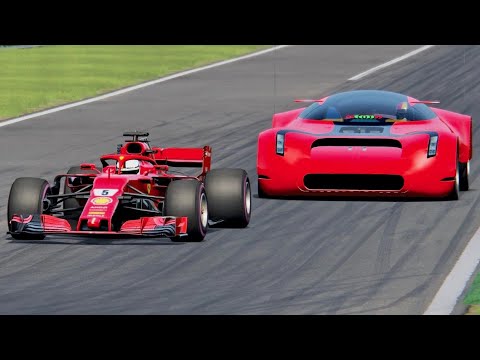 Ferrari F1 2018 vs Cosmic Motors Galxion 5000 2033 - Monza
