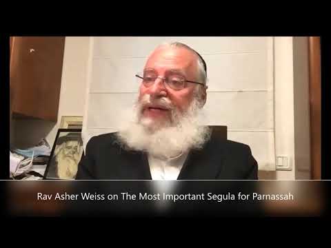 Rav Asher Weiss on The Most Important Segula for Parnassah