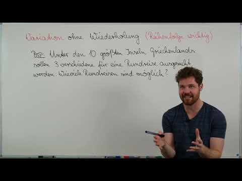 Variation ohne Wiederholung. Griechenlands Inseln. Reihenfolge wichtig. Stochastik Aufgaben. Mathe.