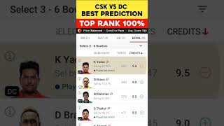 TEAM RANK #1 CSK VS DC BEST TEAM PREDICTION | DREAM11 2022 | TATA IPL 2022