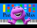 Barney Squishy Squashy Washy Slow EASY Medium 4K Piano Tutorial