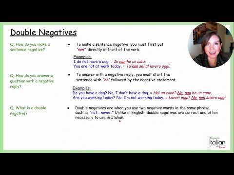 Double Negatives in Italian | Italian Grammar Fundamentals: Unit 1 - Lesson 5