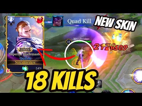 QUILLEN NEW SKIN IMPERIAL BLADE MASTER + 2 QUAD KILLS  | AoV | 傳說對決 | RoV | Liên Quân Mobile