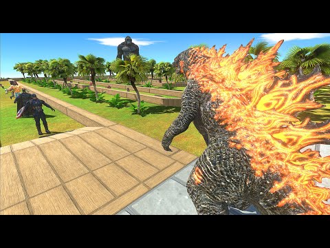 GODZILLA DEATH RUN COCONUT ISLAND - Animal Revolt Battle Simulator