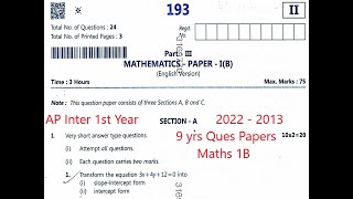 Download Lagu AP Inter 1st Year Maths 1B 2022, 2021, 2020, 2019, 2018, 2017, 2015 Question Paper IPE Boards March Thumbnail